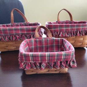 Longaberger Baskets - set of 3 that can be hung on wall